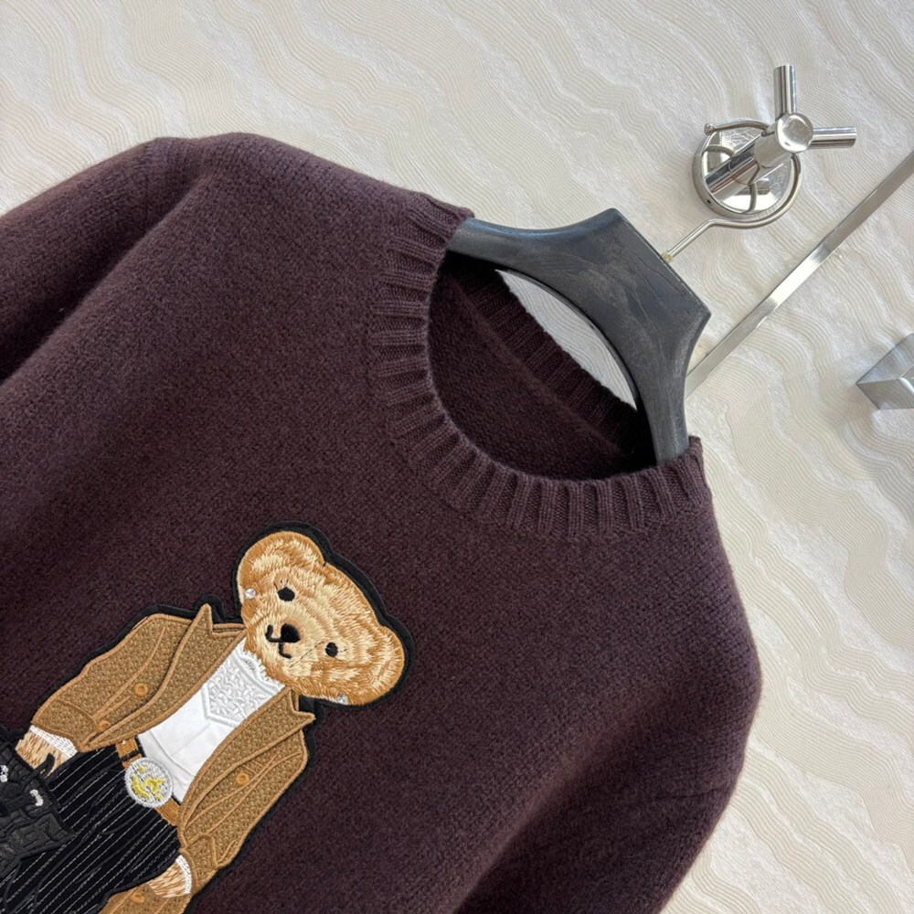 Ralph Lauren Gentleman Bear Brown Crewneck Sweater - Picture 5 of 8